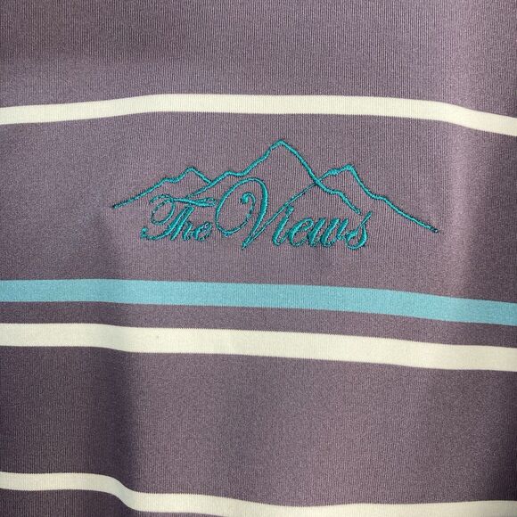 Puma Golf Shirt SZ XL Purple White Stripe Mens Performance Athletic Activewear - Picture 2 of 9